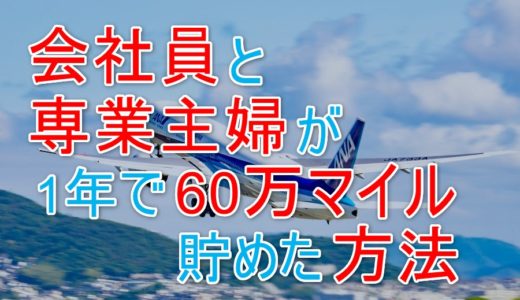 普通の会社員と専業主婦が年60万ANAマイルの貯め方を公開します！