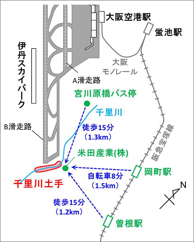 170530 千里川土手へのアクセス