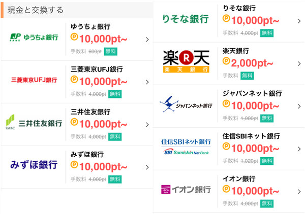 170608 ポイントタウン現金への交換手順3